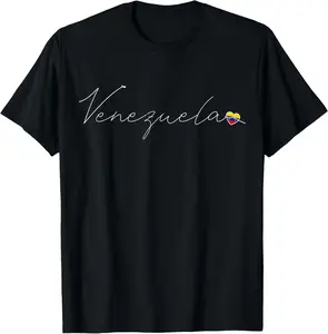 100% Cotton Top Venezuela Simple Love Venezuelan Flag Heart on Venezuela T-Shirt