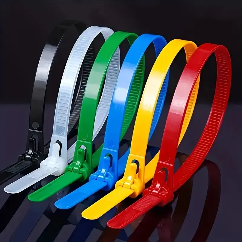 100 Pcs Reusable Self-Locking Nylon Zip Ties, Mixed Colors, Durable and Flexible, Safe and Secure, Indoor and Outdoor Use, Home