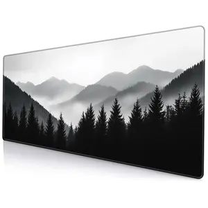 Forest Background Pattern Mouse Pad, Rectangle Gaming Mouse Pad, Non-Slip Rubber Base Mousepad, Office Desk Keyboard Mouse Mat for Home Office Game Room Desk