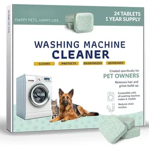 Washing Machine Cleaner Tablets Laundry Machine Cleaner & Pet Odor Remover Deep Cleaning Tablets for Front and Top Load Washers