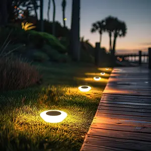 4-Pack Solar Buried Lights, Bright Landscape Decor, /warm Light, Outdoor Solar Decoration, Garden, Lawn, Pathway, Stair Insertion, Yard Lighting, Durable Waterproof Light