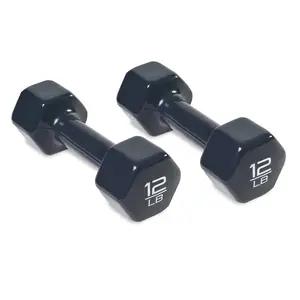 Vinyl Coated Dumbbells, 12 Pound Pair