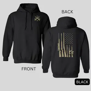 Hunting and Fishing Hoodie for Men, American Flag Sweatshirt, Best Hunting Gift for Men, American Hunter Gift Idea, Hunting Gear for Men