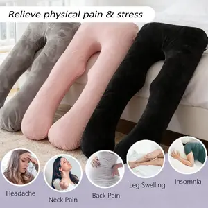 U-shaped pregnancy pillow for abdominal support, lumbar and hip care, made with soft, highly elastic filling