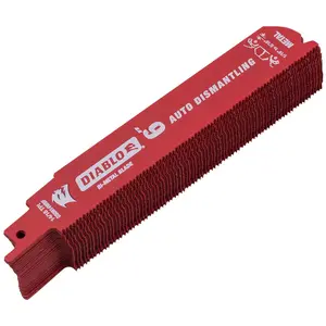 CAPTAIN 25 Pack 6 inch 14/18 TPI Diablo Steel Demon Bi-Metal Auto Dismantling Reciprocating Saw Blades for 1/16-5/16 Medium Metals