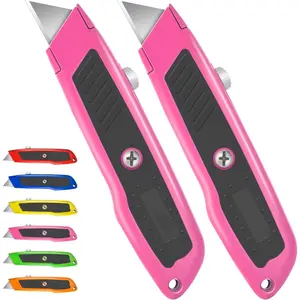 Box Cutter Retractable Heavy Duty Utility Knife, Ergonomic Razor Knife for Warehouse, Office, Exacto Knives Box Opener for Package, Cardboard