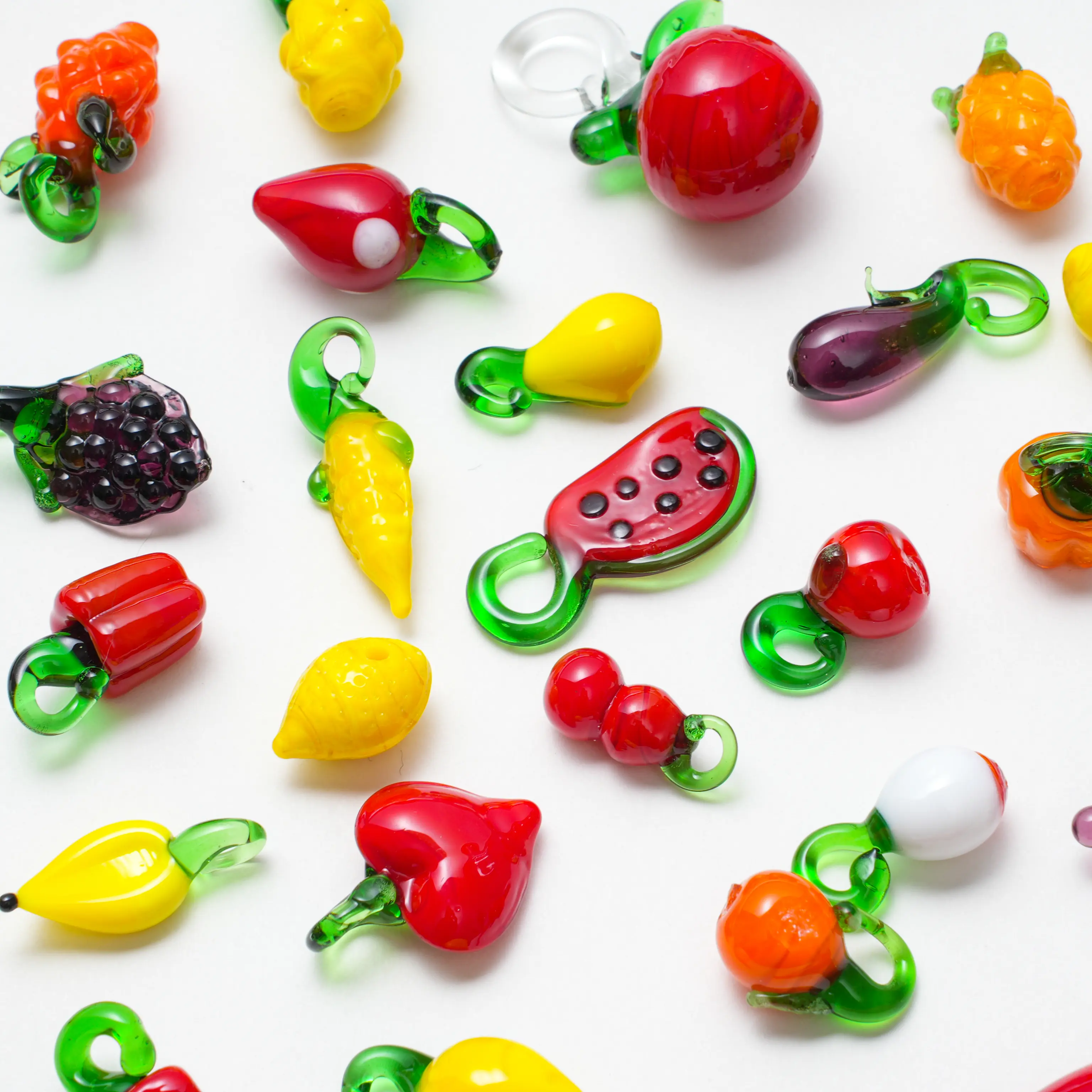 “Cute Glass Fruit Pendants – Watermelon, Cherry & Banana DIY Earring/Necklace Beads”