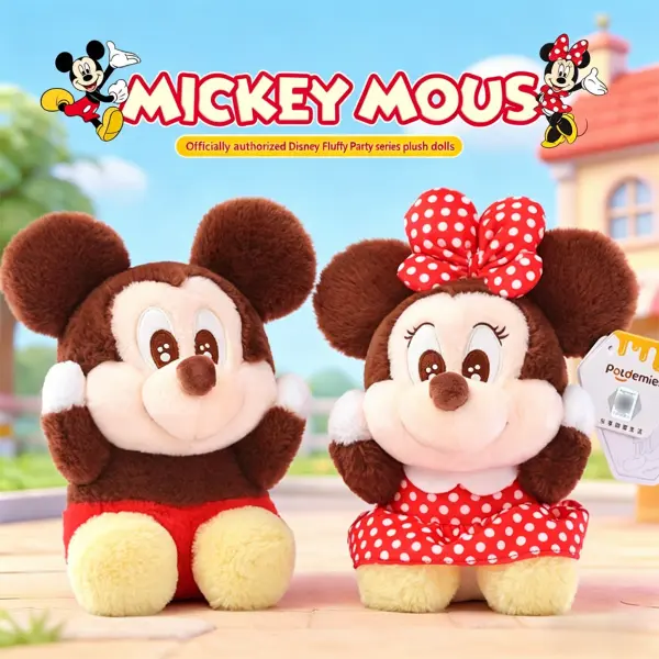 MINISO Mickey & Minnie Collectible Soft Animal Plush Dolls, Cartoon Couple Stuffed Toys, Stuffed Animal Gift for Anniversary, High-Quality Cuddly Home Bedroom Decoration