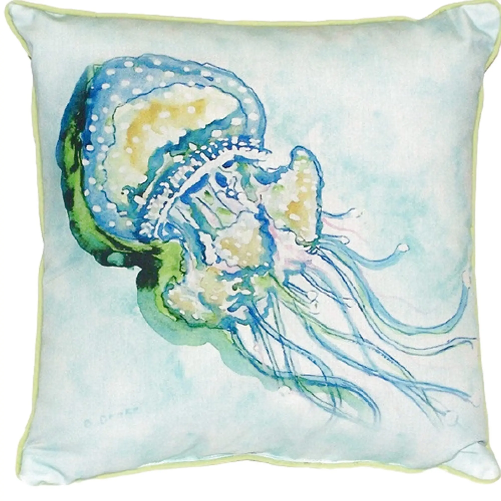 Betsy Drake Jellyfish Extra Large 22 X 22 Indoor / Outdoor Pillow