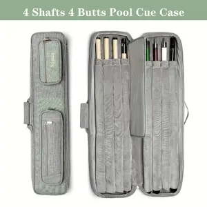 4 Shafts 4Butts Pool Cue Case Portable Carryable Large-Head Cue Bag 1/2 Professional Pool Cue Bag