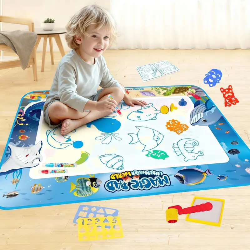 Magic Watercolor Canvas Magic Color Graffiti Blanket, Absorbent Painting Pad with Magic Water Pen, Large Absorbent Cloth, Gift for Boys and Girls, Painting Supplies