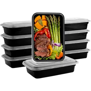 10Pack 35oz Meal Prep Containers Disposable Food Storage Containers with Lids, 1-Compartment Food Storage Plastic Stackable To Go Boxes Microwave, Freezer, Dishwasher Safe