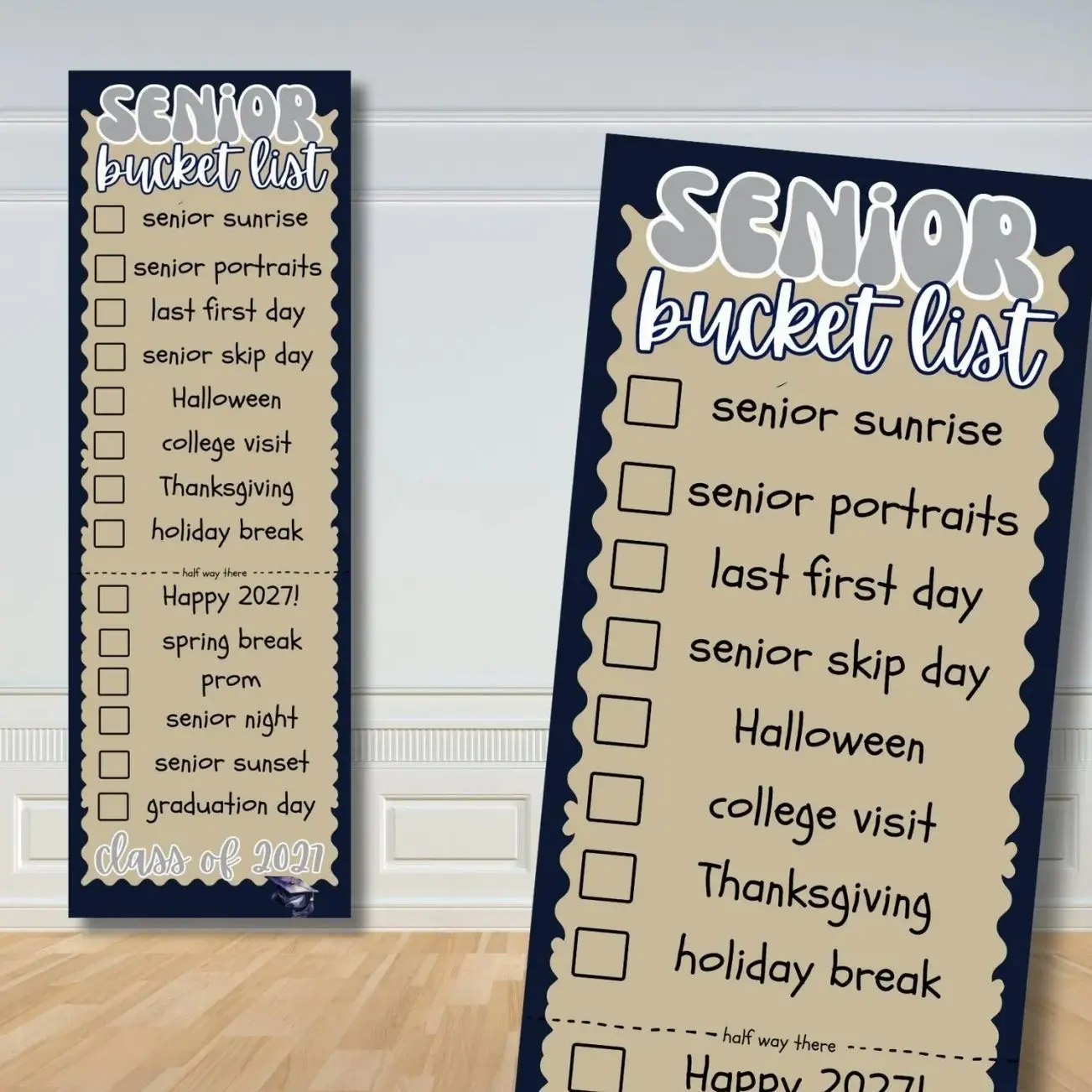 Senior Bucket List Banner Class of 2027, Graduation Checklist Wall Hanging, Senior Year Decor, High School Graduate, Grad Countdown Keepsake
