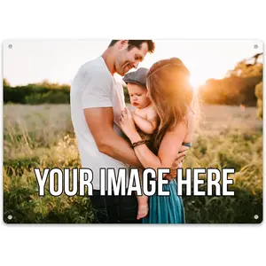 Personalised Metal Wall Plaque, Custom Shed Signs with Photo, Small