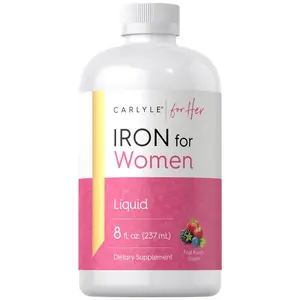 Carlyle Liquid Iron Supplement For Women | 8 fl oz Drops | Fruit Punch Flavor | Vegetarian, Non-GMO, Gluten Free