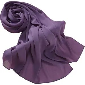 Premium Long Crinkle Chiffon Hijab Scarf for Women, Very Soft Muslim Head Scarfs
