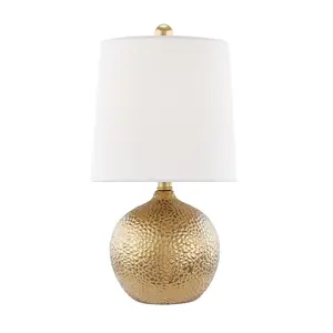 Heather Table Lamp With Textured Ceramic Base And Soft Linen Shade