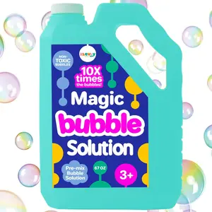 Iridescent Bubble Solution Refill 67 OZ | Non-Toxic Pre-Mix Bubble Refill Solution No Mixing or Measuring Required | Bubbles for Kids | Bubbles Bulk | Bubble Machine Solution | Giant Bubbles (67 OZ)
