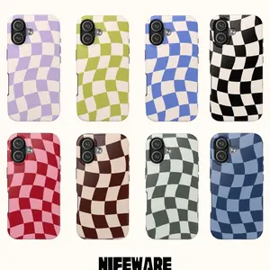 Wavy Checkerboard Phone Case Trendy Checkered Compatible with iPhone 11, 12, 13, 14, 15, 16, 17 & Samsung S22 S23 S24 S25 S26 – check our available sizes
