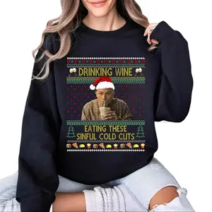 Charlie Ed Gein Sweatshirt, Monster Movie Ugly Christmas Graphic Sweater Casual Fleece Fabric Crewneck Pullover Trendy Tops Collection for Unisex