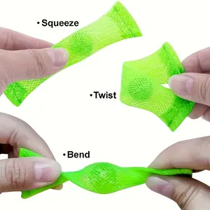 16pcs Mesh Bag Sensory Bead Toys, Twist & Bend Stress Relief Fidgeting for Kids, Stress Relieving Accessory, Stress Relief Tools, Perfect Party Favor Bag Fillers, Ideal Children’s Party Gifts