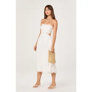 Shavonda Cutwork Open-Back Midi Dress