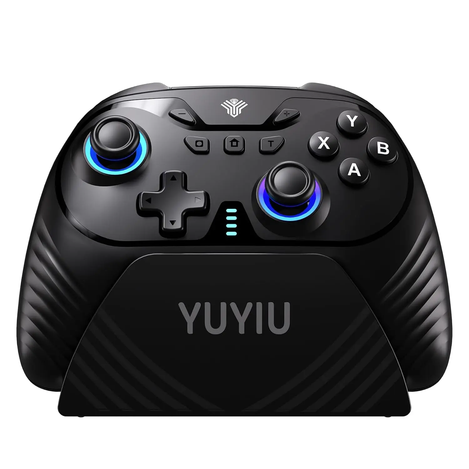 YUYIU Wireless Gaming Controller with Charging Dock for PC, Switch, Steam Deck, Android & iOS, Hall Effect Anti-Drift Joysticks, 1000Hz Polling Rate, Triple-Mode Connectivity, Dual-Mode Triggers, 2 Programmable Back Buttons, RGB Lighting, 1000mAh Battery