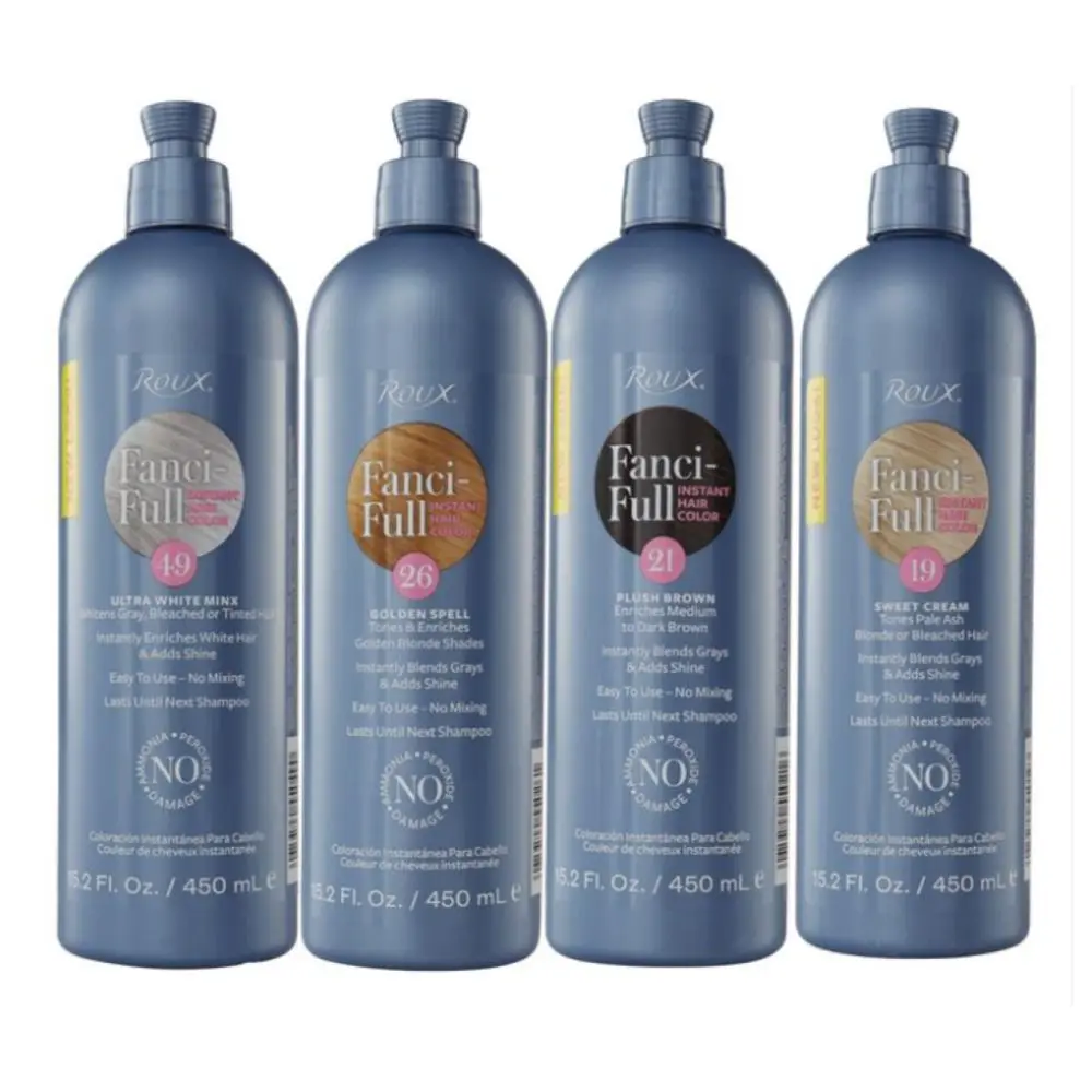 Roux Fanci-Full Temporary Color Rinse, Conditioning No Bleach Formula for Silver Hair and Gray Blending, Root Touch-Up for All Hair Types, Unisex, 15.2 oz, No Bleach Hair Color, Color-Depositing Semi-Permanent Color