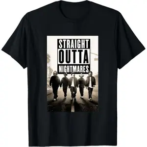 100% cotton Vintage Horror Halloween Scary Straight outta nightmares T-Shirt