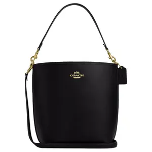 Coach City Bucket 35 Leather Crossbody Handbag for Women, Classic Style, Black