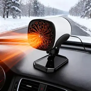 Car Heater Defroster, Portable Car Windshield Heater, 2 in 1 Heating/Cooling Function, 12V/120W Plug-in Cigarette Lighter Defroster with 360° Rotatable Base for Car Truck, Van, SUV, RV (White)