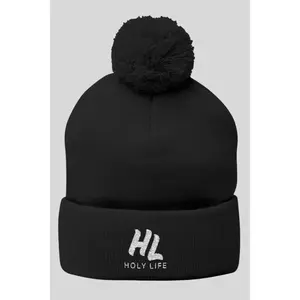 Cozy Pom-Knit Beanie (Embroidered)
