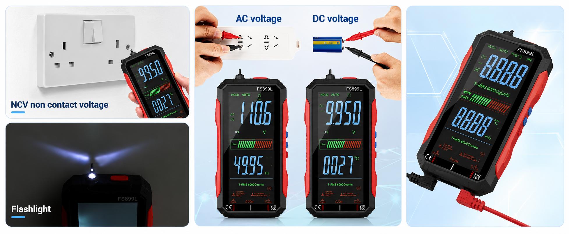 ADESKE True RMS 6000-Count Compact Digital Multimeter Tools and Gadgets - USB-Rechargeable, Auto-Ranging, NCV Voltage Tester with Live/Neutral Wire Detection, Backlit LCD Display, Test Leads for Mechanic, Home Use ADESKE True RMS 6000-Count Compact Digital Multimeter Tools and Gadgets - USB-Rechargeable, Auto-Ranging, NCV Voltage Tester with Live/Neutral Wire Detection, Backlit LCD Display, Test Leads for Mechanic, Home Use
