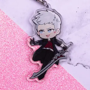 Nero Devil May Cry 5 Acrylic Keychain, Cute Nero Devil May Cry Keychains, Funny Kawaii Bag Gifts, Anime Kawaii Keyring Charm, Keychain Accessories