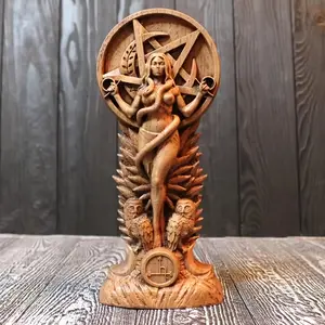 1pc Gaia/Ishtar/Lilith Goddess Sculpture Western Goddess Sculpture, Sumerian Witchcraft Female Wisdom Goddess Pagan Goddess Family Bedroom Garden Decoration, Altar Crafts Ornaments Home Art Statue Figurine Decorative
