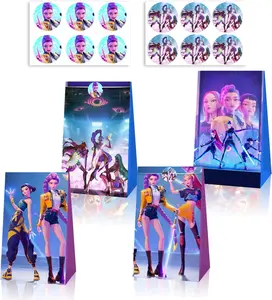 KDH Gift Bags for Kids Birthday Party, KPop Theme Party Favor Bags, Goodie Candy Treat Bags for KPop Fans Party Supplies, Durable Paper Bags with Vivid Prints for Party Gifts and Rewards
