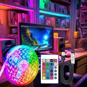 5V LED Strip Light with Remote Control, RGB LED Strip Light, Home Decoration Light Strip for Room Party, Holiday Decoration Light Strip, RGB Strip Lights