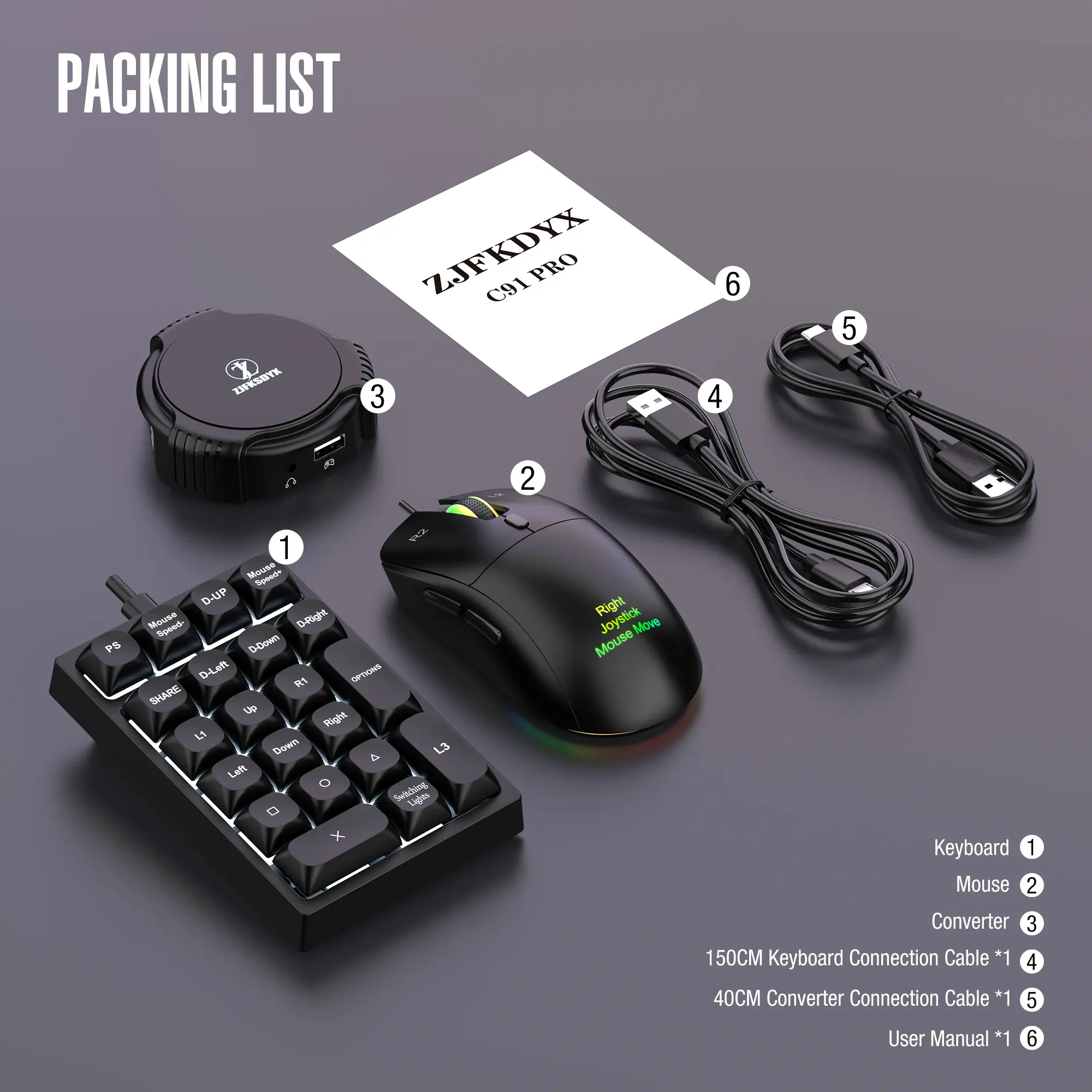 ZJFKSDYX Keyboard & Mouse for PS4 – Professional Adapter,21-Key ZJFKSDYX Keyboard & Mouse for PS4 – Professional Adapter,21-Key