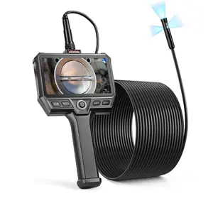 VEVOR Triple Lens Endoscope with 32.8FT Newly Ultra-Rigid Cable, Industrial Borescope with Light, 5 HD IPS Screen, 8+ 2 Lights, 8X Zoom, 5000mAh, IP67 Waterproof Snake Camera for Auto, Plumbing