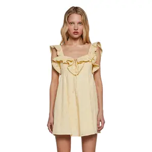Sunset Stroll Babydoll Dress - Yellow