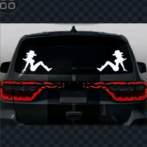 Pair of Mudflap Country Girl Decal Vinyl Window Decal for Vehicle Windows Boats RVs Office Desks Laptops Easy to Install, self adhesive, several colors and sizes.