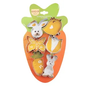 4/6pcs Fashion Stainless Steel Cookie Cutter Set Rabbit Shape DIY Metal Biscuit Cutter Cookie Mold Kitchen Tool