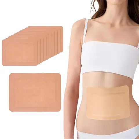 10pcs Disposable Self-Adhesive Organic Castor Oil Pack Pads - 6.7"x5.1" Highly Absorbent, Anti-Seepage, Portable, No-Wash All-Body Massage Daily Wraps (Oil Not Included)