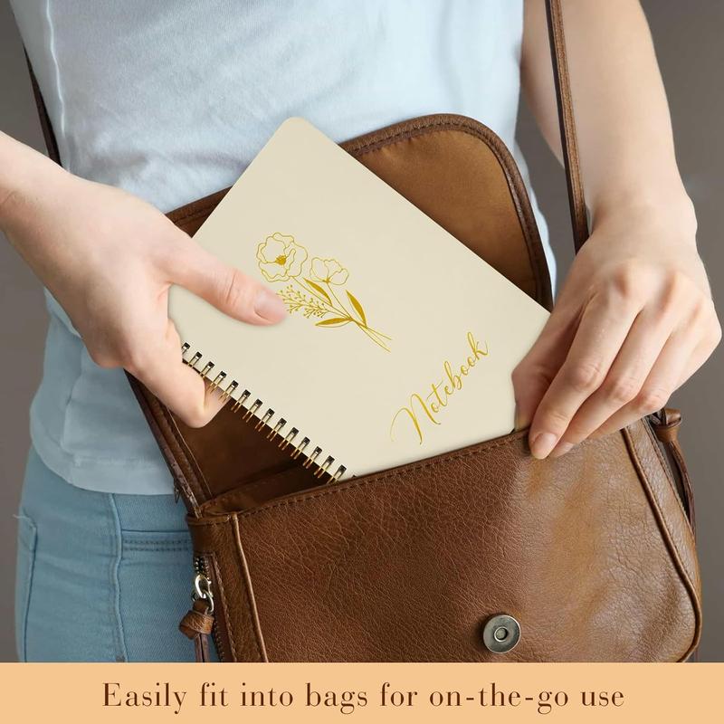 Aesthetic Spiral Notebook Set 3, 6 x 8 Pastel Notebook with Pocket 3, A5 Small Tear Out Lined Page Cute College Ruled Journal for Note Taking Writing for Women Man School Office Work