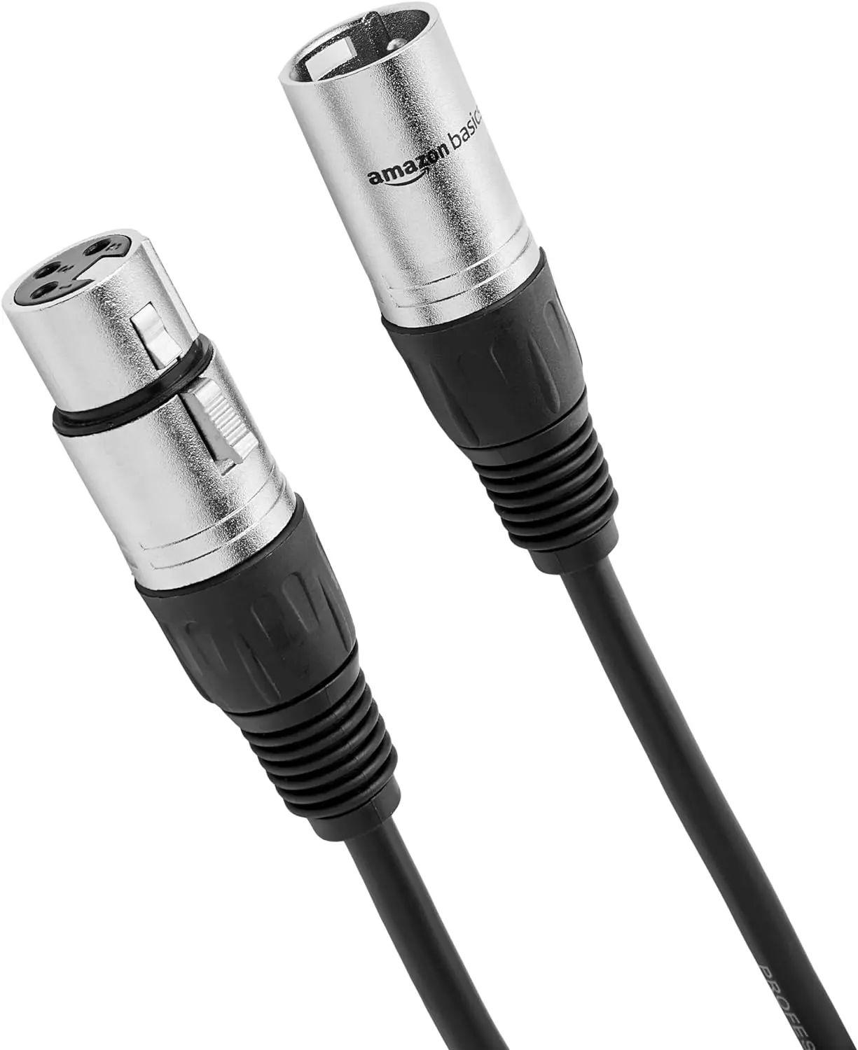 Amazon Basics XLR Microphone Cable for Recording Studio Speaker, PA System, All Copper Conductors, 10 Ft, Black