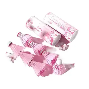 Pink and blue badminton shuttlecocks, cherry blossom durable training, indoor and outdoor practice, durable king, never rots, 6-pack.