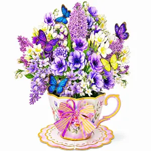 Creative 3D preserved flowers no-watering bouquet greeting card for Mother’s Day and birthdays