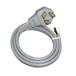 GE WX09X10002 Genuine OEM Dryer Power Cord 4 Feet 30 Amp 3 Wires 125v-250v 10/3 Srdt UL  Fits: WE8X38 WX9X1 WX9X2 WX9X2DS