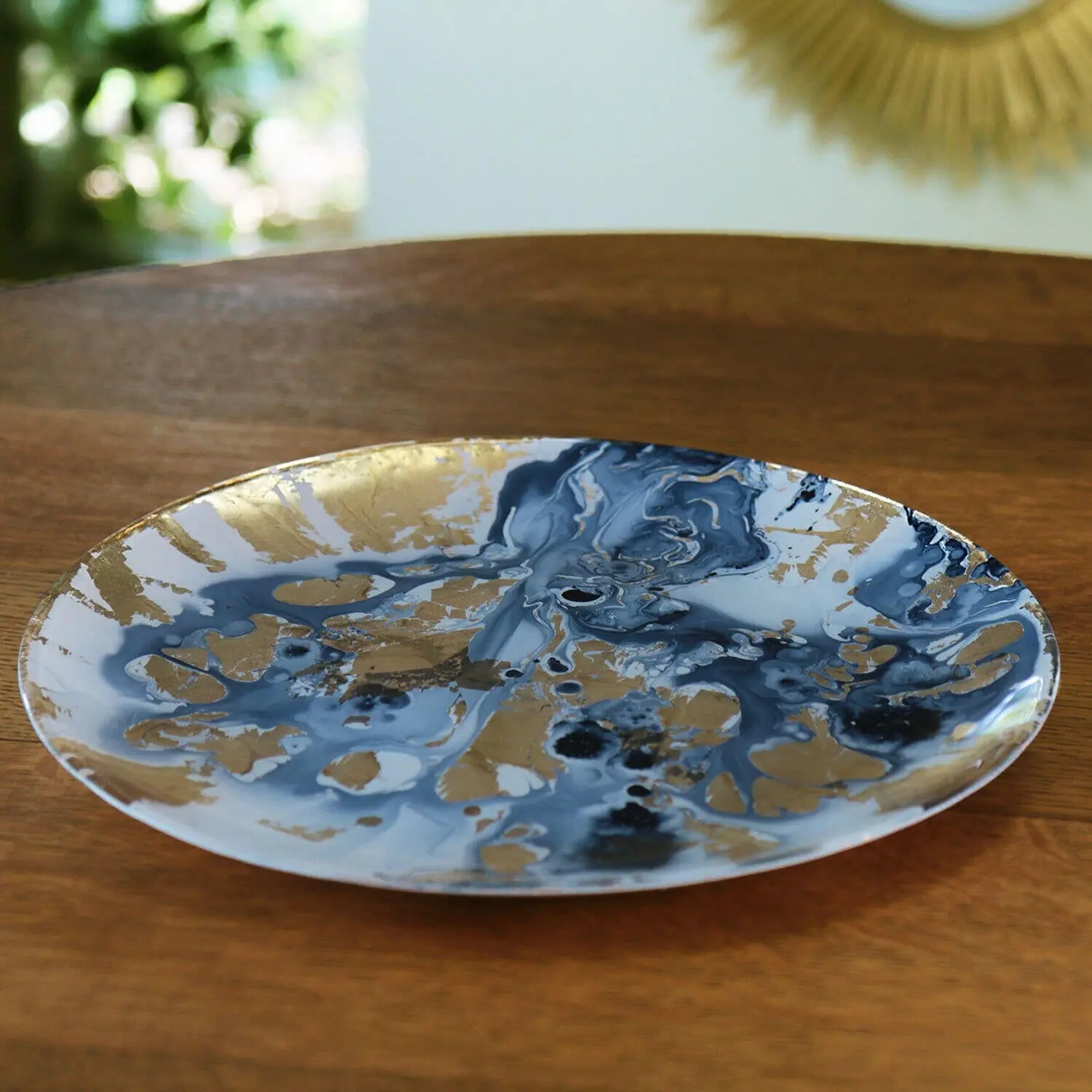 Beatriz Ball New Orleans Round Painted Glass Platter