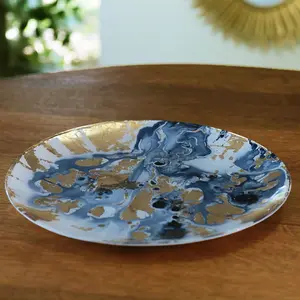 Beatriz Ball New Orleans Round Painted Glass Platter